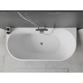 Mexen OVAL vaňa voľne stojaca nástenná 140x75 , biela, sifón a prepad chróm 52671407500-01