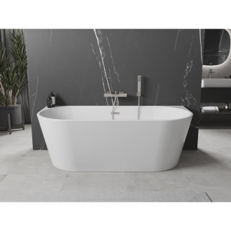 Mexen OVAL vaňa voľne stojaca nástenná 180x80, prepad kartáčovaný nikel 52671808000-97
