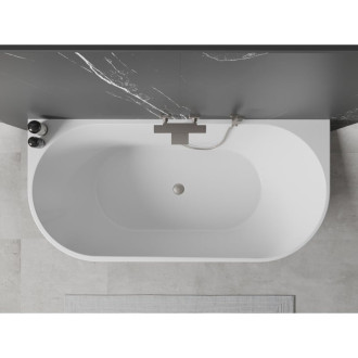 Mexen OVAL vaňa voľne stojaca nástenná 180x80, prepad kartáčovaný nikel 52671808000-97