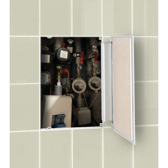 ZARZ revízne dvierka pod obklady 60x90cm, otváranie click-clack, podperné kolieska