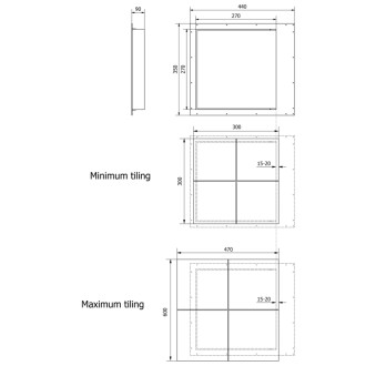 ZARZ revízne dvierka pod obklady 30x30cm, otváranie click-clack, podperné kolieska