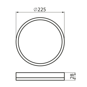 AZPO stropné LED svietidlo, ø 225mm, 11,8 W, IP54, čierna mat