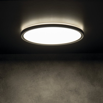 AZPO stropné LED svietidlo, ø 225mm, 11,8 W, IP54, čierna mat