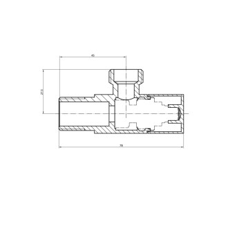 Rohový ventil 1/2&quot;x3/8&quot;, hranatý, čierna mat 58640