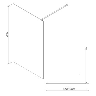 Cersanit Mille spŕch. kút Walk-In chróm 120x200 číre sklo S161-002