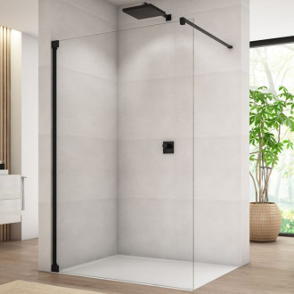 RONAL WALK IN CADURA Walk-in pevná stena čierna mat číre CAT41000607