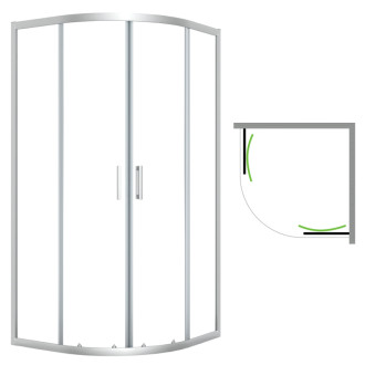 Laveo DESNA štvrťkruhový sprchovací kút 90x90 cm JKD_096Z