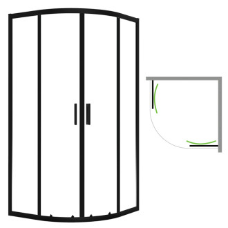 Laveo DESNA štvrťkruhový sprchovací kút 90x90 cm JKD_796Z