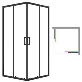 Laveo DESNA štvorcový sprchovací kút 80x80 cm JKD_786K