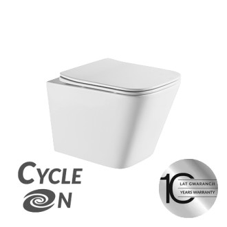 Laveo KVADRATO CYCLEON 2.0 závesná WC misa bez oplachového kruhu so sedátkom VMK_610S