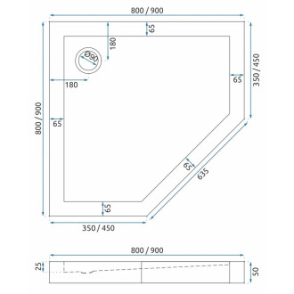 REA Sprchovací kút DIAMOND 90x90 - zlatá KPL-04904