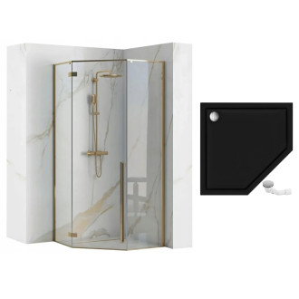 REA Sprchovací kút DIAMOND 90x90 - zlatá KPL-04904