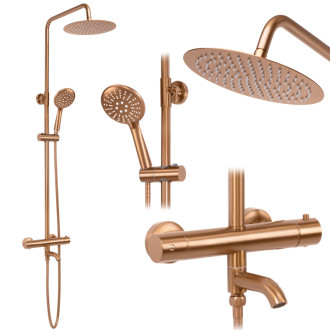 REA Lungo sprchový set s termostatom, kartáčovaná meď -P8807 REA-P8807