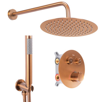 REA Lungo sprchová sada, podomietková, kartáčovaná meď + BOX + termostat -P8808 REA-P8808