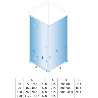REA Sprchovací kút Atlas 100x90 Chrome KPL-K4464