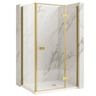 REA Sprchovací kút Atlas 80x100 Brush Gold KPL-K4572