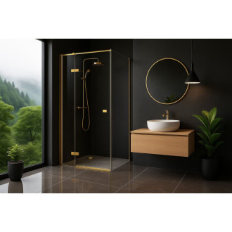 REA Sprchovací kút Atlas 90x100 Brush Gold KPL-K4570