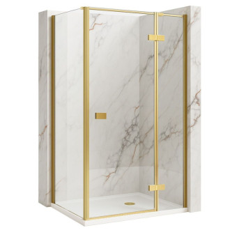 REA Sprchovací kút Atlas 100x100 Brush Gold KPL-K4574