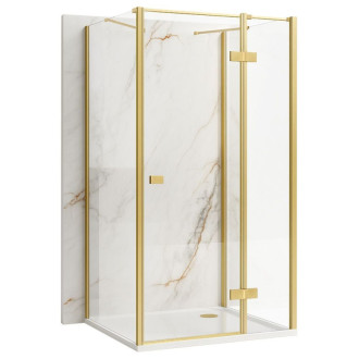 REA Sprchovací kút Atlas 100x80 Brush Gold KPL-K4775
