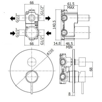 Paffoni Light Sprchová podomietková batéria LIG018NO
