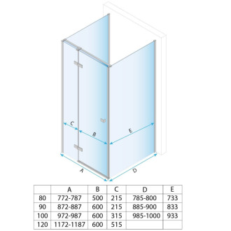 REA Sprchovací kút Atlas 120x90 Chrome KPL-K4868