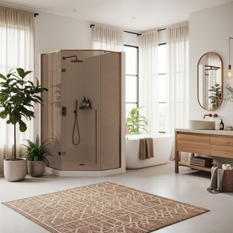 REA Sprchovací kút DIAMOND 90x90 COPPER BRUSH KPL-K6966