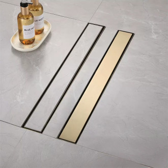 Odtokový žľab Rea Neox brush gold 80