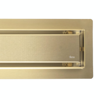 Odtokový žľab Rea Neox brush gold 80