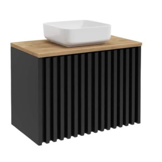 Kúpeľňová skrinka pod umývadlo SAT Delano 80x56x45 cm čierna DELANO80ZCDE