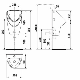 Pisoár závesný Jika Livo zadný odpad H8402010000001