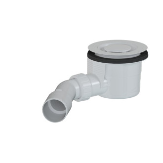 Vaničkový sifón dizajnový MULTI 90 x 40/50mm biela krytka E90KOB