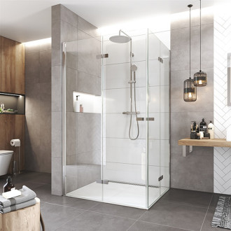 Novea zalam.kout, obdĺž. 120x90x200 cm, chróm ALU, sklo číre 6/6mm, vstup rohom CK14823ZVR