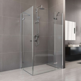 Novea zalam.kout, obdĺž. 80x100x200 cm, chróm ALU, sklo číre 6/6mm, vstup rohom CK11833ZVR