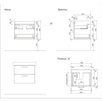 VARIO skrinka pod umývadlo 60 cm biela VARIODESK60ZBIBL
