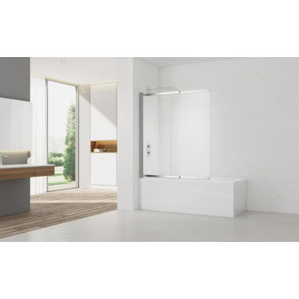 Vaňová zástena SAT Vision 140x120 cm chróm SATVZVI120CRT