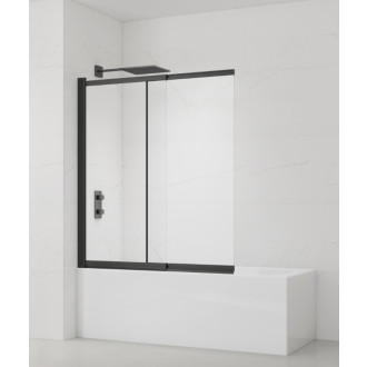 Vaňová zástena SAT Vision 140x120 cm čierna SATVZVI120CT