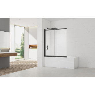 Vaňová zástena SAT Vision 140x120 cm čierna SATVZVI120CT