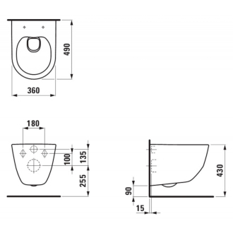 LAUFEN PRO Compact Rimless závesné WC 49 cm H8209650000001