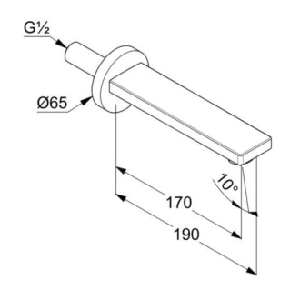 KLUDI ZENTASL Vaňový výtok 170mm 4860005