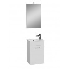 MIA umývadlo, skrinka + zrkadlo s osvetlením 40 cm biela MIASET40B