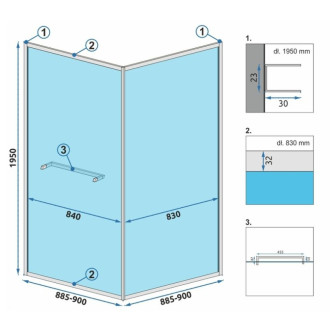 REA Sprchovací kút SPACE IN 90x90 - čierny KPL-K8881 KPL-K8881