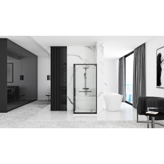 REA Sprchovací kút SPACE IN 90x90 - čierny KPL-K8881 KPL-K8881