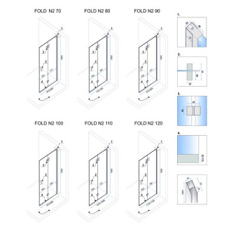 REA Skladací sprchovací kút FOLD N2 KPL-07452 KPL-07452