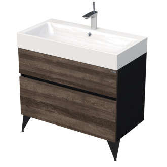 LUXE um. skriňa 90cm čierna bridľ/drevo lesk LUXE90CDLBU