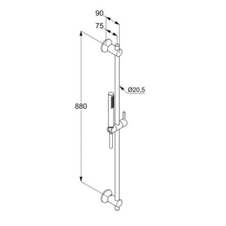 KLUDI NOVA FONTE Deco sprchová súprava 1 S, 90 cm