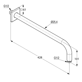 KLUDI A-QA sprchové rameno 400mm chróm 665340500