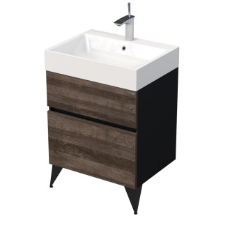 LUXE um. skriňa 60cm čierna bridľ/drevo lesk LUXE60CDLBU