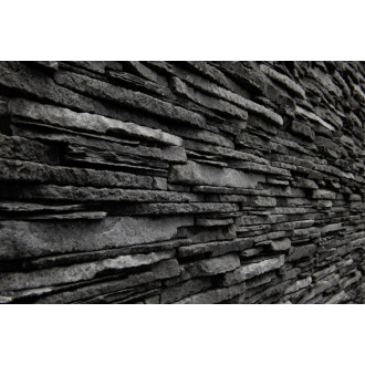 Obklad Vaspo kameň považovaný čierna 6,7x37,5 cm reliéfne V53201