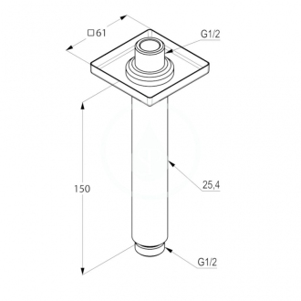 KLUDI A-QA stropný vývod 150mm 665350500
