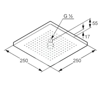 KLUDI A-QA sprchová hlavica štvorcová 25x25 665310500